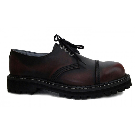 leather shoes KMM 3 holes black/bordo