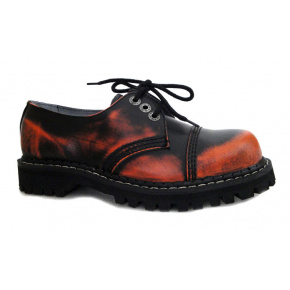 leather shoes KMM 3 holes black/orange