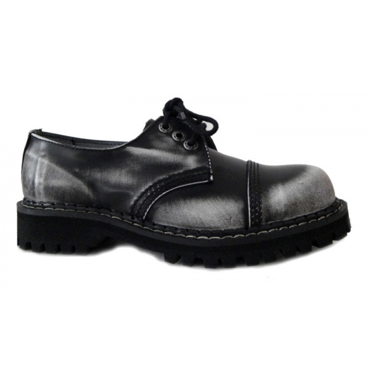 leather shoes KMM 3 holes black/white