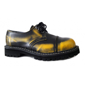 leather shoes KMM 3 holes black/yellow