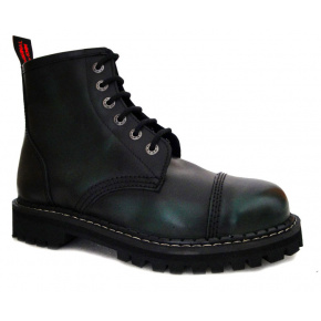 leather shoes KMM 6 holes black/green