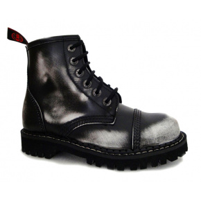 leather shoes KMM 6 holes black/white