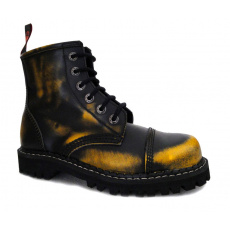 leather shoes KMM 6 holes black/yellow
