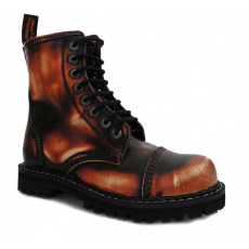 leather shoes KMM 8 holes black/orange/white