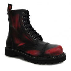 leather shoes KMM 8 holes black/red