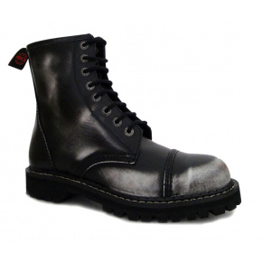 leather shoes KMM 8 holes black/white