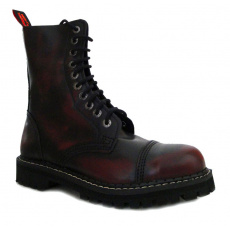 leather shoes KMM 10 holes black/bordo