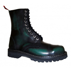 leather shoes KMM 10 holes black/green