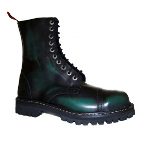 leather shoes KMM 10 holes black/green