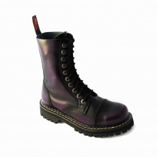 leather shoes KMM 10 holes black/purple