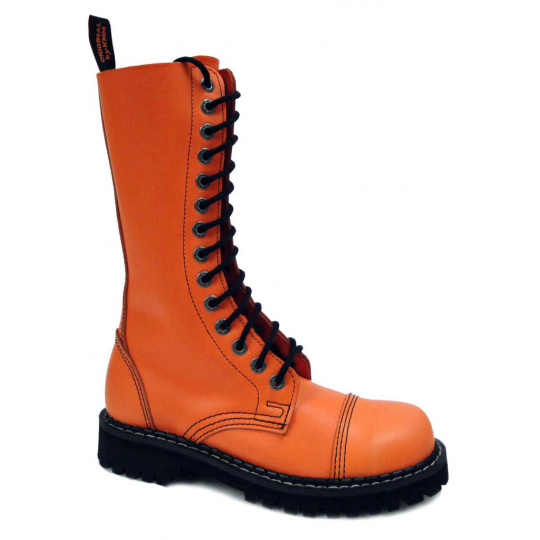 leather shoes KMM 14 holes orange