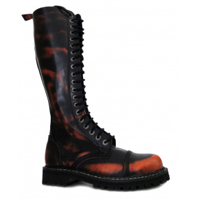 leather shoes KMM 20 holes black/orange