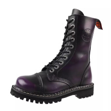 leather shoes KMM 8 holes black/purple